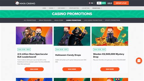 Promotions at Ninja Casino live casino.